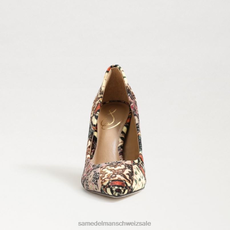 CH Sam Edelman Frauen Haselnussbrauner spitzer Zehenabsatz Elfenbein-Multi-Samt X2J86135 Schuhwerk