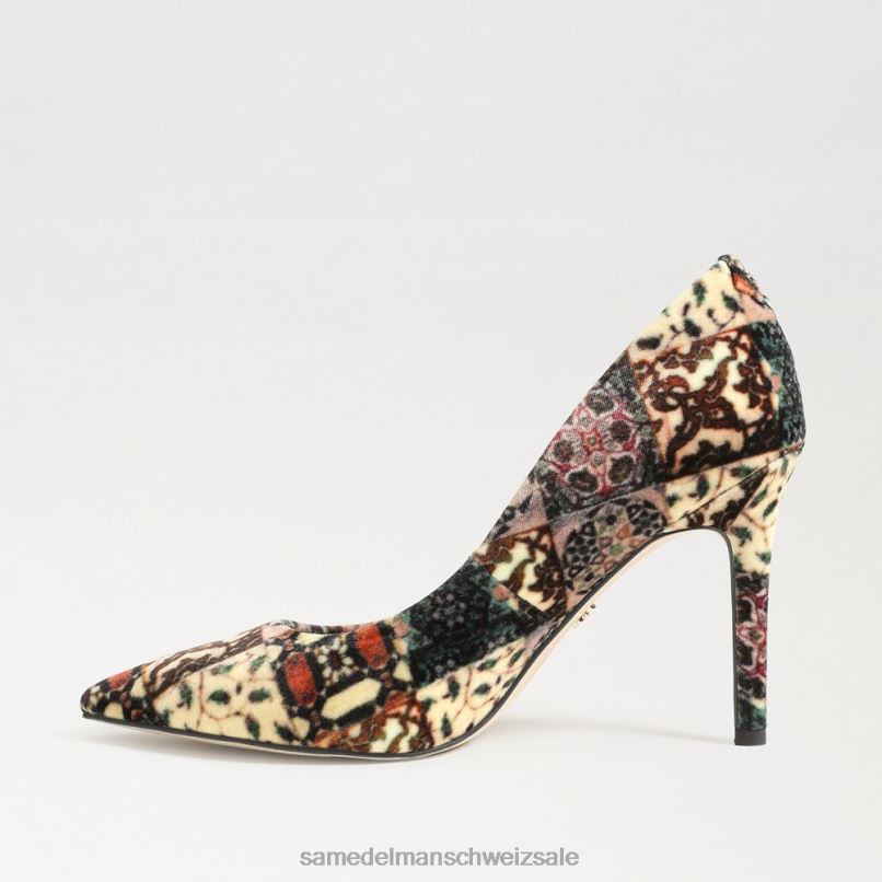 CH Sam Edelman Frauen Haselnussbrauner spitzer Zehenabsatz Elfenbein-Multi-Samt X2J86135 Schuhwerk