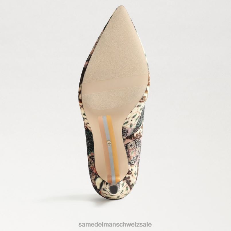CH Sam Edelman Frauen Haselnussbrauner spitzer Zehenabsatz Elfenbein-Multi-Samt X2J86135 Schuhwerk