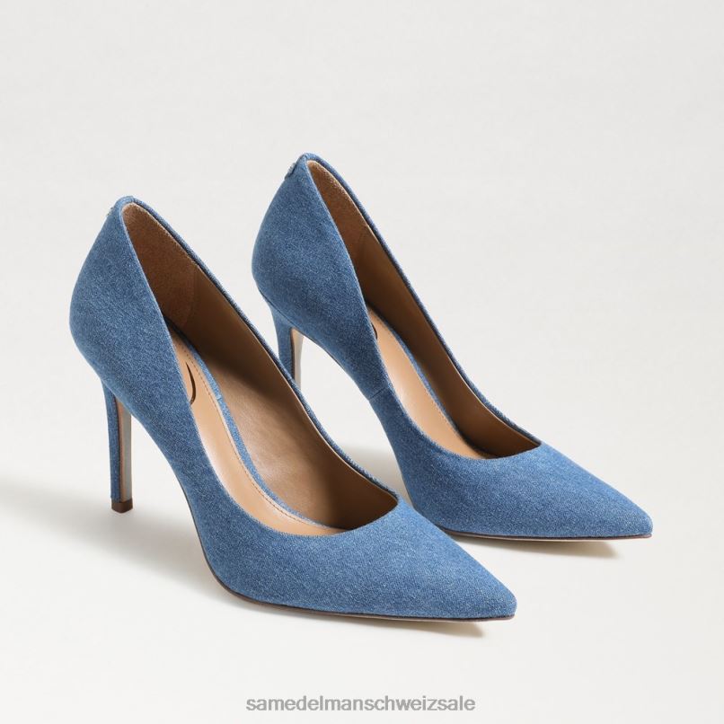 CH Sam Edelman Frauen Haselnussbrauner spitzer Zehenabsatz gewaschenes Indigo X2J86141 Schuhwerk