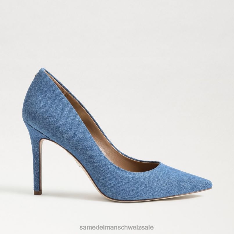 CH Sam Edelman Frauen Haselnussbrauner spitzer Zehenabsatz gewaschenes Indigo X2J86141 Schuhwerk