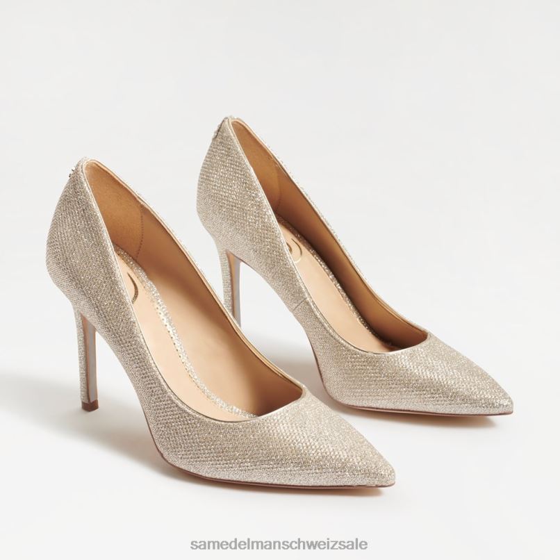 CH Sam Edelman Frauen Haselnussbrauner spitzer Zehenabsatz hellgoldenes Netz X2J86136 Schuhwerk