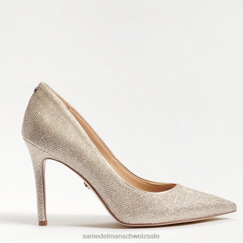 CH Sam Edelman Frauen Haselnussbrauner spitzer Zehenabsatz hellgoldenes Netz X2J86136 Schuhwerk