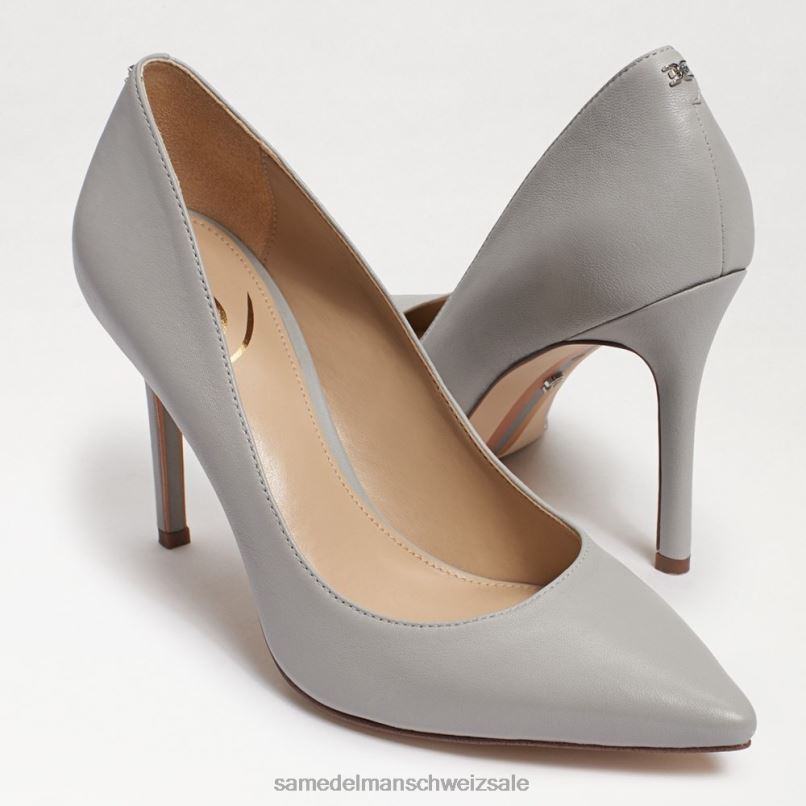 CH Sam Edelman Frauen Haselnussbrauner spitzer Zehenabsatz kieselgraues Leder X2J86151 Schuhwerk