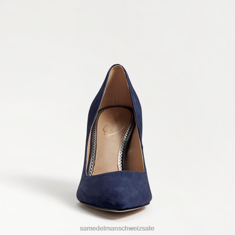 CH Sam Edelman Frauen Haselnussbrauner spitzer Zehenabsatz marineblaues Wildleder X2J86166 Schuhwerk