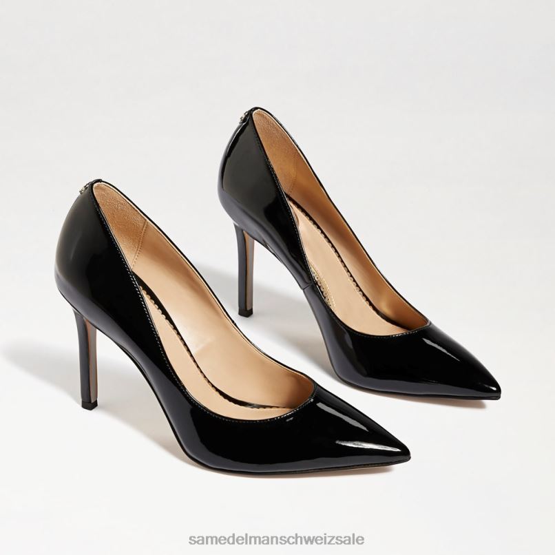 CH Sam Edelman Frauen Haselnussbrauner spitzer Zehenabsatz schwarzes Lackleder X2J86159 Schuhwerk