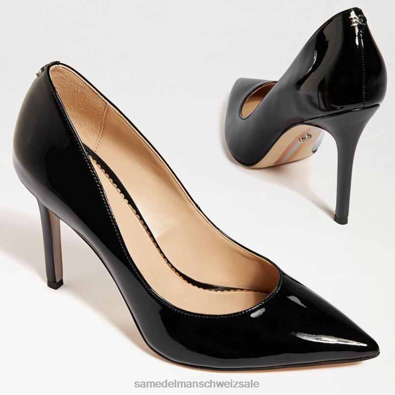 CH Sam Edelman Frauen Haselnussbrauner spitzer Zehenabsatz schwarzes Lackleder X2J86159 Schuhwerk