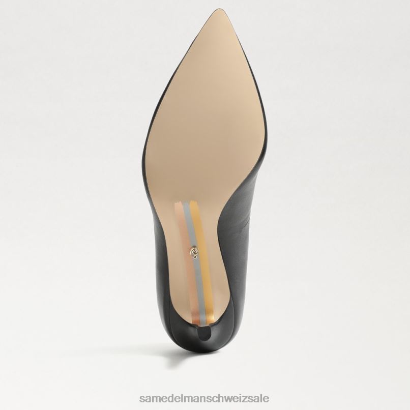 CH Sam Edelman Frauen Haselnussbrauner spitzer Zehenabsatz schwarzes Leder X2J86146 Schuhwerk