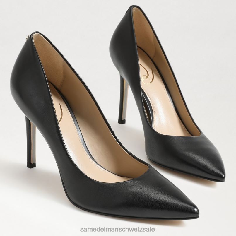 CH Sam Edelman Frauen Haselnussbrauner spitzer Zehenabsatz schwarzes Leder X2J86146 Schuhwerk