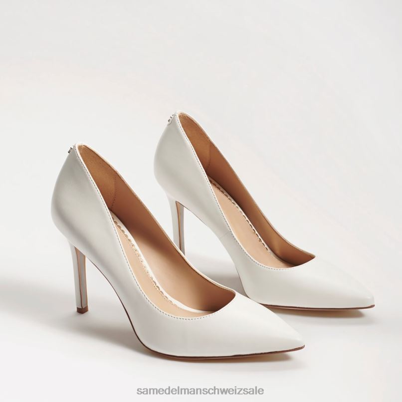 CH Sam Edelman Frauen Haselnussbrauner spitzer Zehenabsatz strahlend weißes Leder X2J86164 Schuhwerk