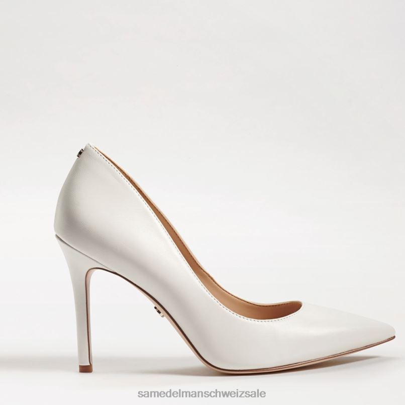 CH Sam Edelman Frauen Haselnussbrauner spitzer Zehenabsatz strahlend weißes Leder X2J86164 Schuhwerk