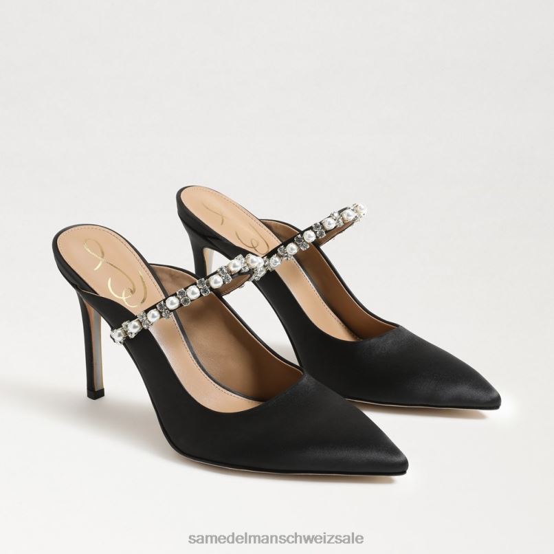 CH Sam Edelman Frauen Hyland Mule-Pumpe schwarzer Satin X2J86525 Schuhwerk