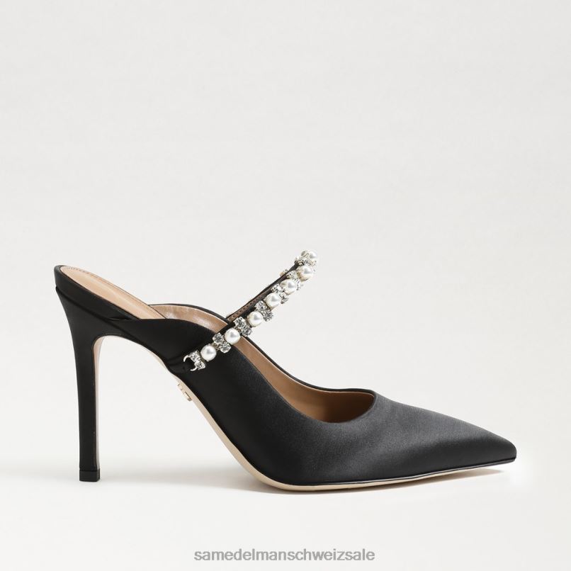 CH Sam Edelman Frauen Hyland Mule-Pumpe schwarzer Satin X2J86525 Schuhwerk