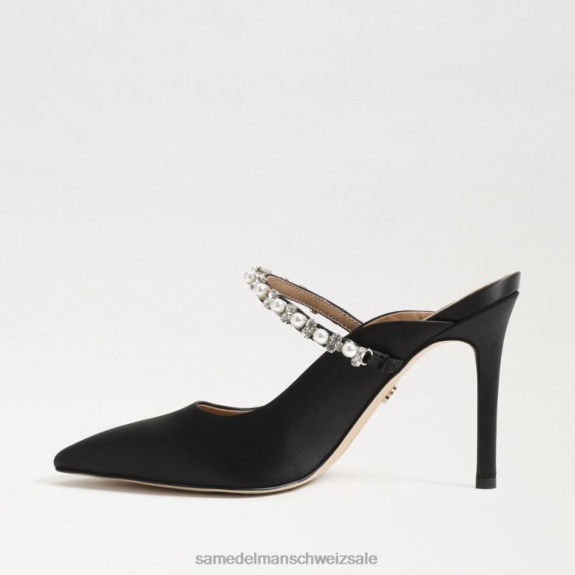 CH Sam Edelman Frauen Hyland Mule-Pumpe schwarzer Satin X2J86525 Schuhwerk