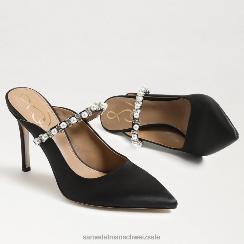 CH Sam Edelman Frauen Hyland Mule-Pumpe schwarzer Satin X2J86525 Schuhwerk
