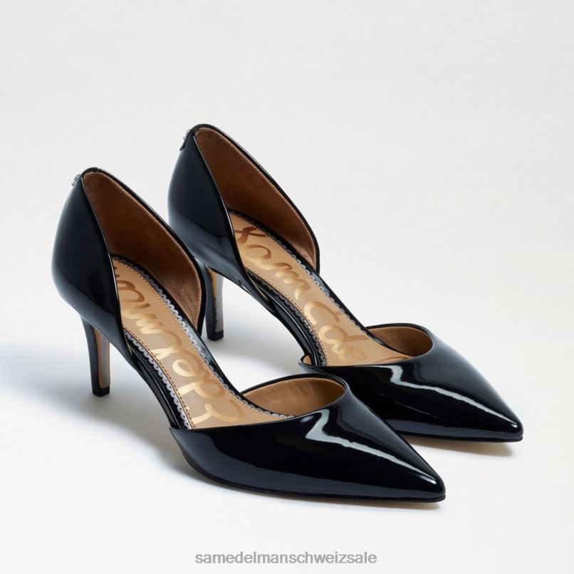 CH Sam Edelman Frauen Jaina Kitten-Heel mit spitzer Zehenpartie schwarzes Lackleder X2J86552 Schuhwerk