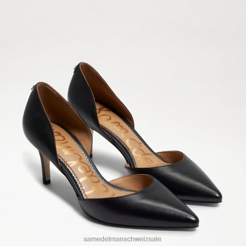 CH Sam Edelman Frauen Jaina Kitten-Heel mit spitzer Zehenpartie schwarzes Leder X2J86550 Schuhwerk