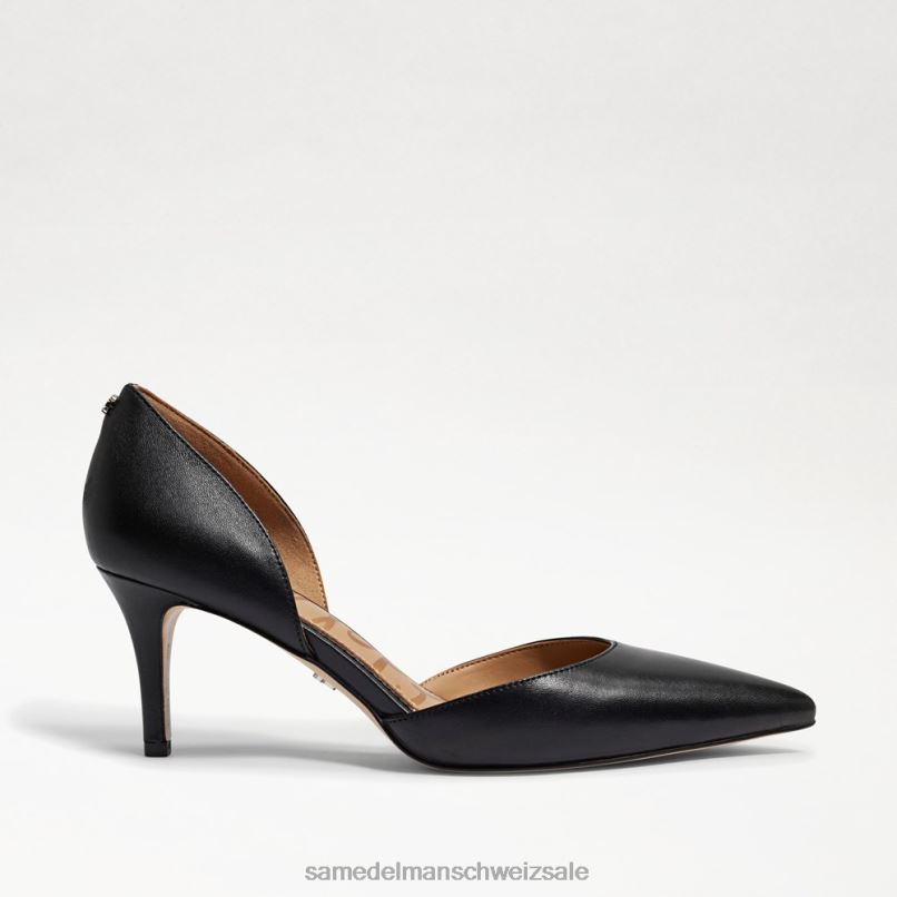 CH Sam Edelman Frauen Jaina Kitten-Heel mit spitzer Zehenpartie schwarzes Leder X2J86550 Schuhwerk