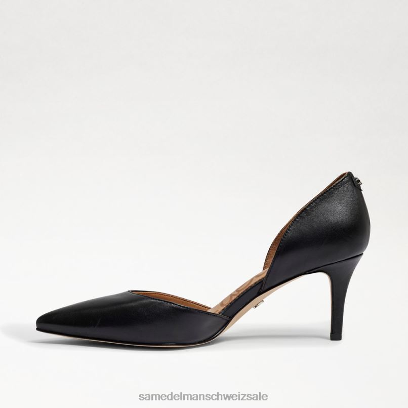 CH Sam Edelman Frauen Jaina Kitten-Heel mit spitzer Zehenpartie schwarzes Leder X2J86550 Schuhwerk
