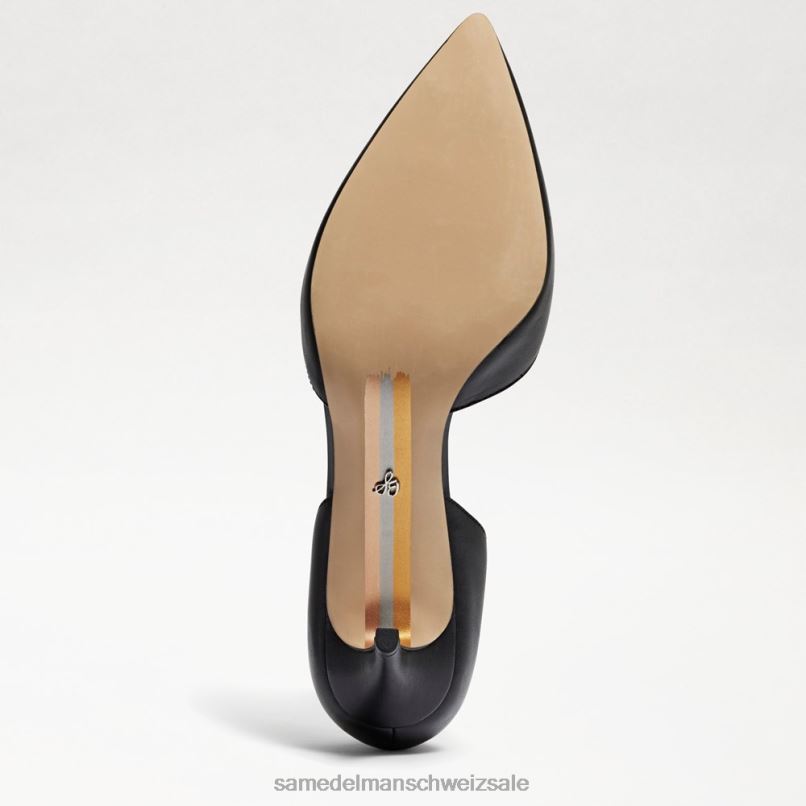 CH Sam Edelman Frauen Jaina Kitten-Heel mit spitzer Zehenpartie schwarzes Leder X2J86550 Schuhwerk