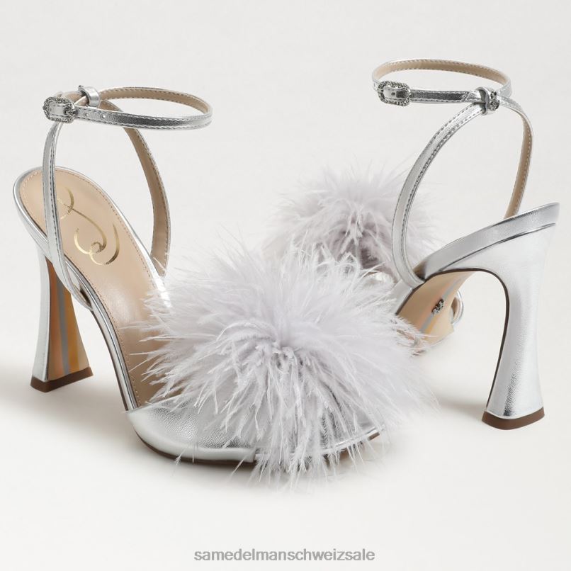 CH Sam Edelman Frauen Leon-Federabsatz Silber X2J86850 Schuhwerk