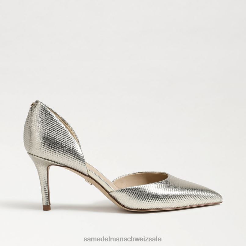 CH Sam Edelman Frauen Viv-Pumpe mit spitzer Zehenpartie Platin X2J86368 Schuhwerk
