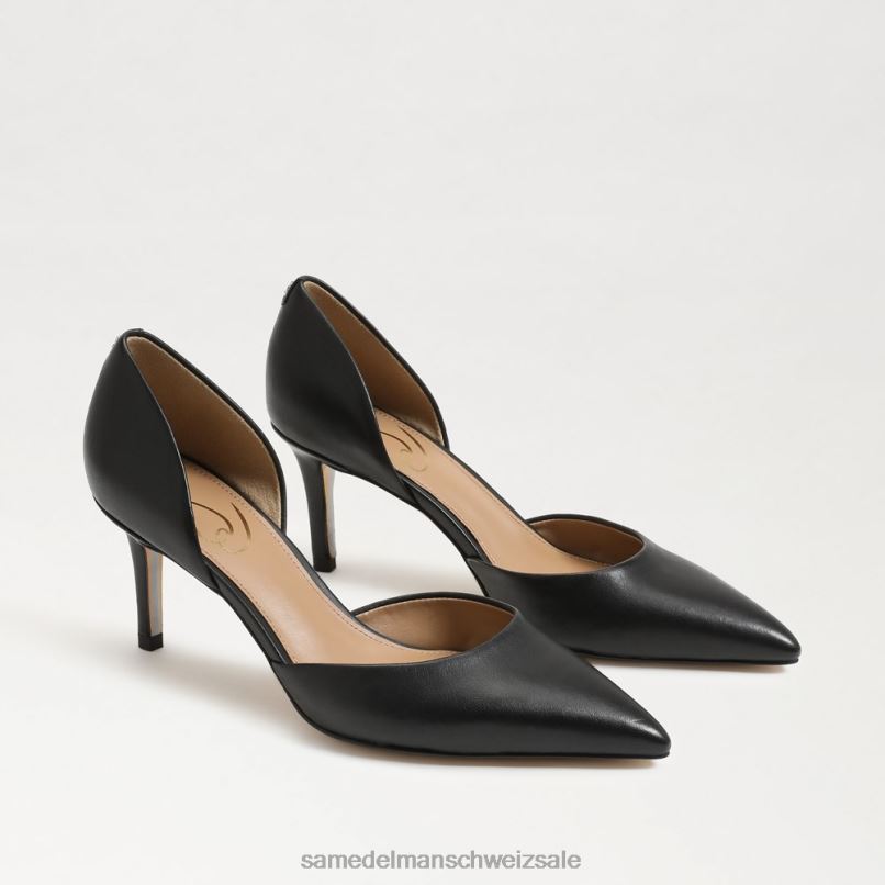 CH Sam Edelman Frauen Viv-Pumpe mit spitzer Zehenpartie schwarzes Leder X2J86360 Schuhwerk