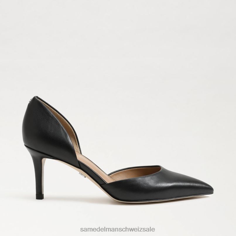 CH Sam Edelman Frauen Viv-Pumpe mit spitzer Zehenpartie schwarzes Leder X2J86360 Schuhwerk