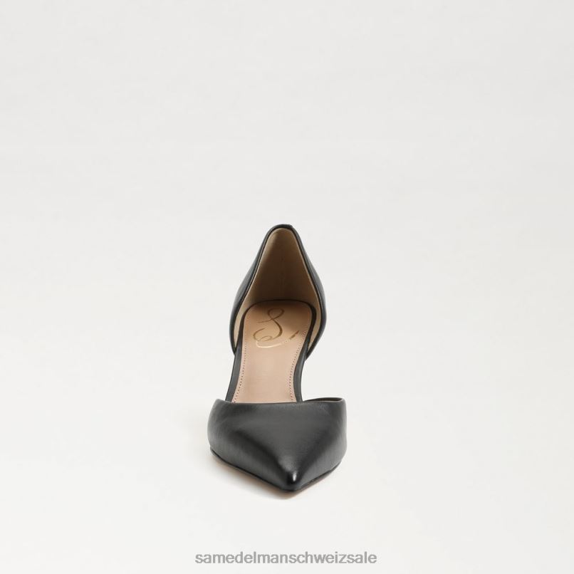 CH Sam Edelman Frauen Viv-Pumpe mit spitzer Zehenpartie schwarzes Leder X2J86360 Schuhwerk
