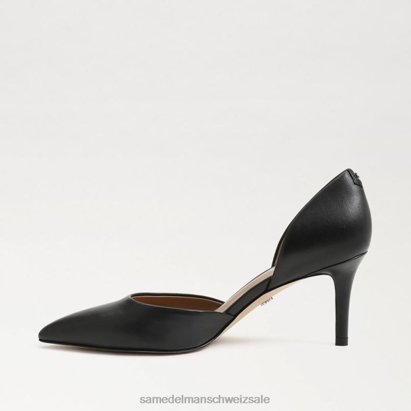 CH Sam Edelman Frauen Viv-Pumpe mit spitzer Zehenpartie schwarzes Leder X2J86360 Schuhwerk