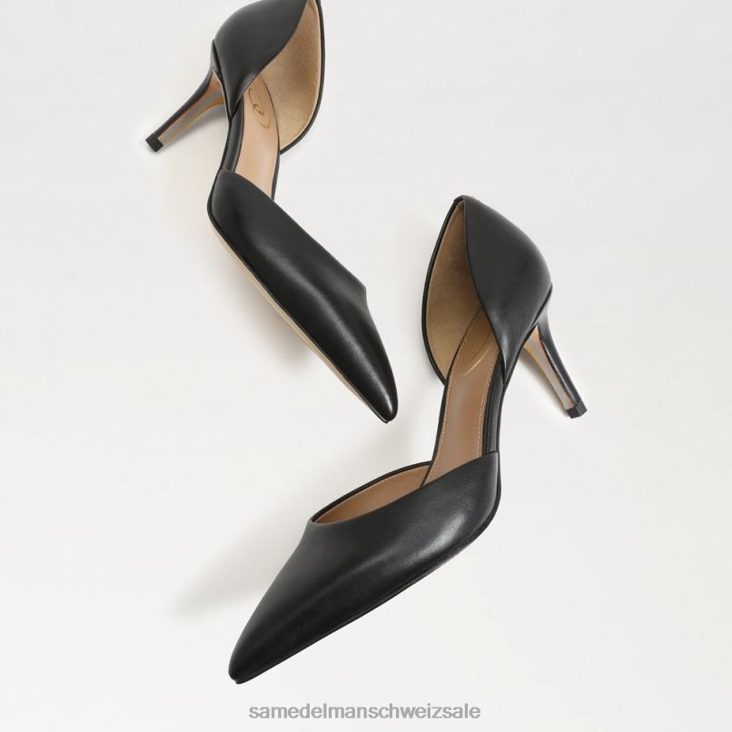 CH Sam Edelman Frauen Viv-Pumpe mit spitzer Zehenpartie schwarzes Leder X2J86360 Schuhwerk