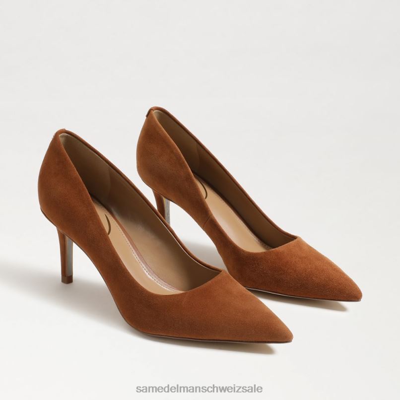 CH Sam Edelman Frauen Wiener Kitten-Heel-Pumpe Grenzbraunes Wildleder X2J86210 Schuhwerk