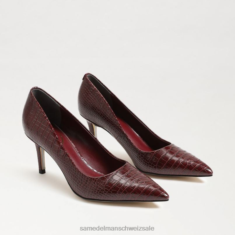 CH Sam Edelman Frauen Wiener Kitten-Heel-Pumpe Rhabarber-Krokodil X2J86212 Schuhwerk