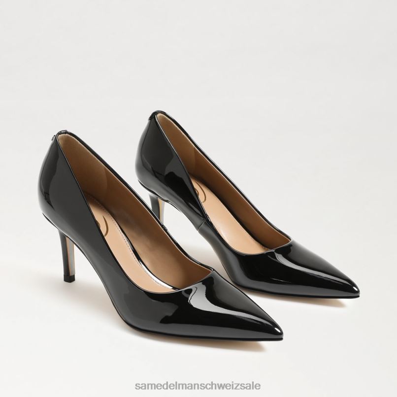 CH Sam Edelman Frauen Wiener Kitten-Heel-Pumpe schwarzes Lackleder X2J86213 Schuhwerk