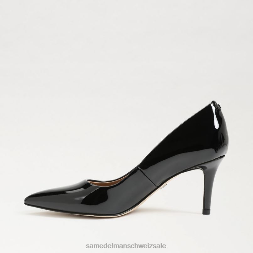 CH Sam Edelman Frauen Wiener Kitten-Heel-Pumpe schwarzes Lackleder X2J86213 Schuhwerk