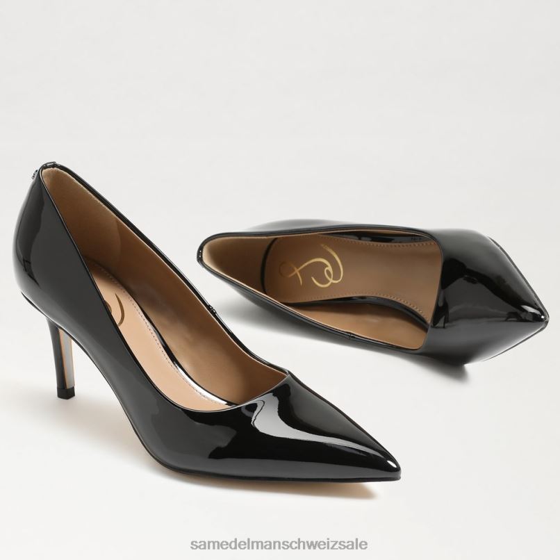CH Sam Edelman Frauen Wiener Kitten-Heel-Pumpe schwarzes Lackleder X2J86213 Schuhwerk
