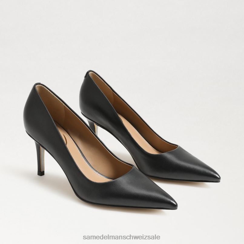 CH Sam Edelman Frauen Wiener Kitten-Heel-Pumpe schwarzes Leder X2J86209 Schuhwerk