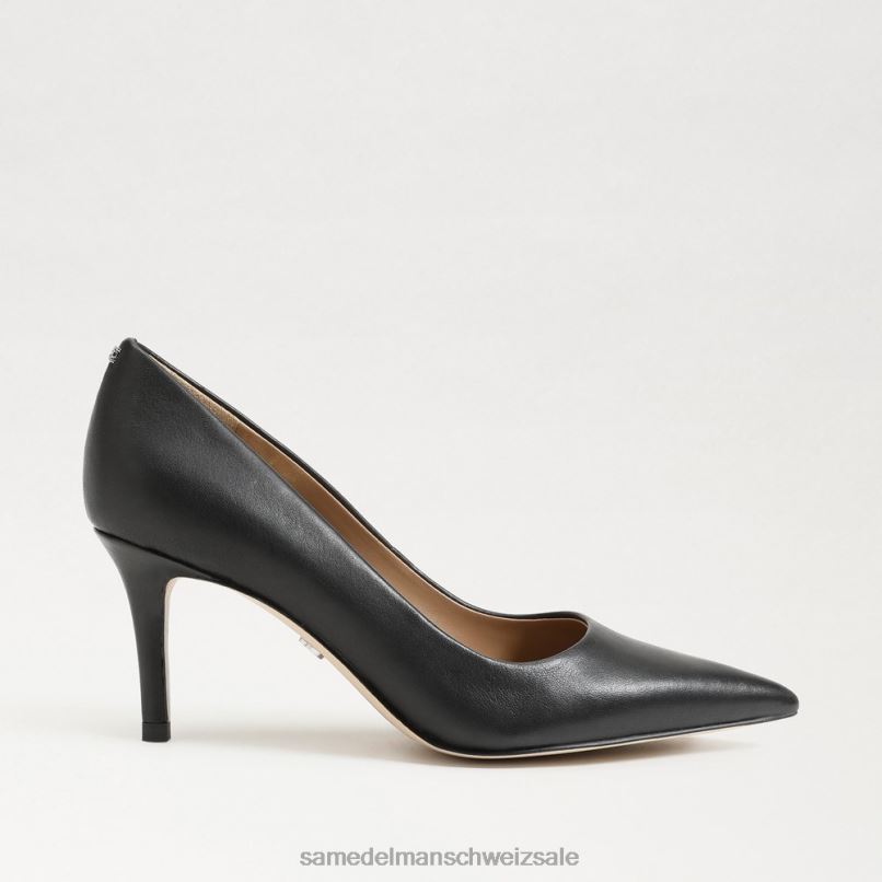 CH Sam Edelman Frauen Wiener Kitten-Heel-Pumpe schwarzes Leder X2J86209 Schuhwerk