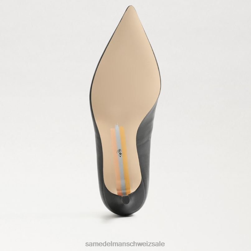 CH Sam Edelman Frauen Wiener Kitten-Heel-Pumpe schwarzes Leder X2J86209 Schuhwerk