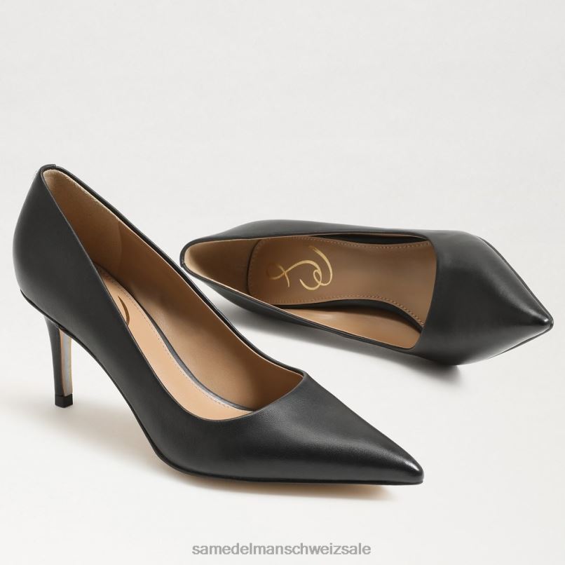 CH Sam Edelman Frauen Wiener Kitten-Heel-Pumpe schwarzes Leder X2J86209 Schuhwerk