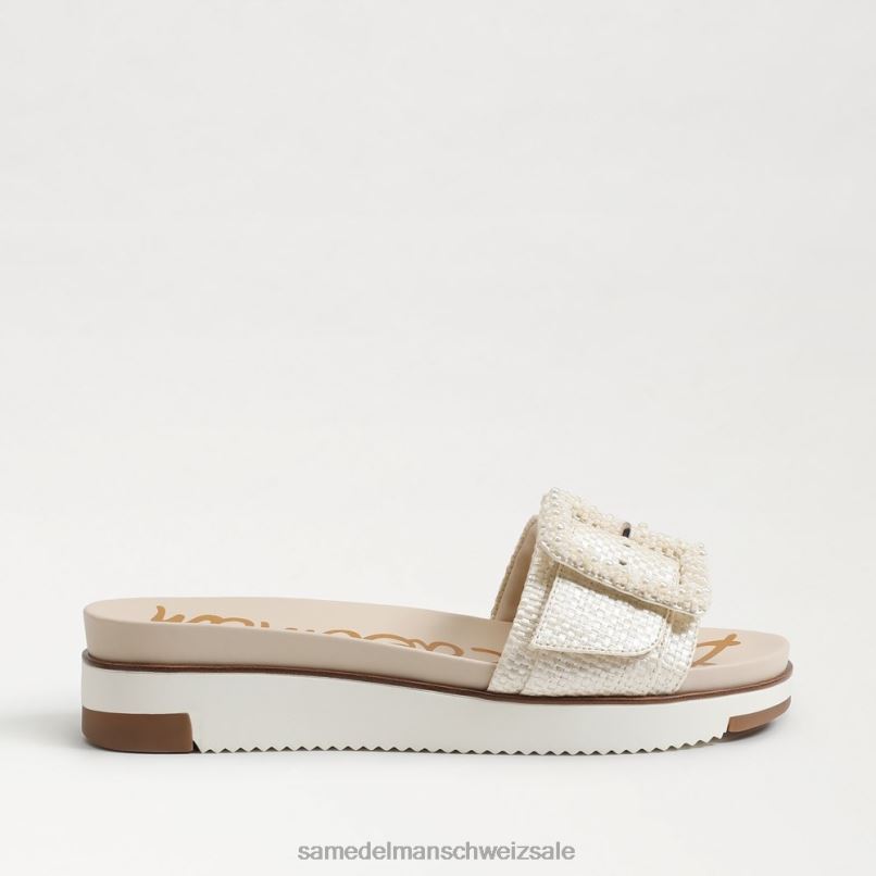 CH Sam Edelman Frauen Ariane-Perlen-Slide-Sandale Platin X2J86701 Schuhwerk