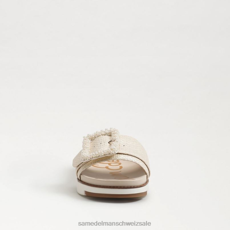 CH Sam Edelman Frauen Ariane-Perlen-Slide-Sandale Platin X2J86701 Schuhwerk