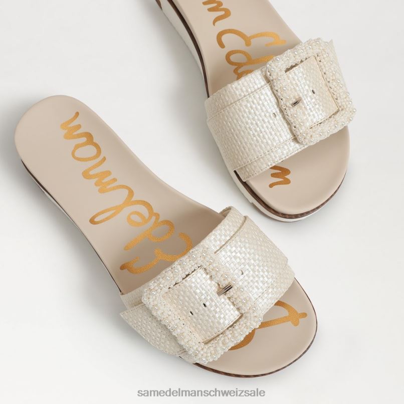 CH Sam Edelman Frauen Ariane-Perlen-Slide-Sandale Platin X2J86701 Schuhwerk