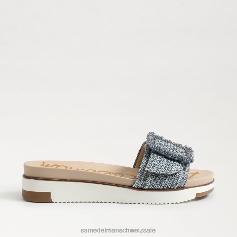 CH Sam Edelman Frauen Ariane-Perlen-Slide-Sandale neublau gewaschen X2J86700 Schuhwerk