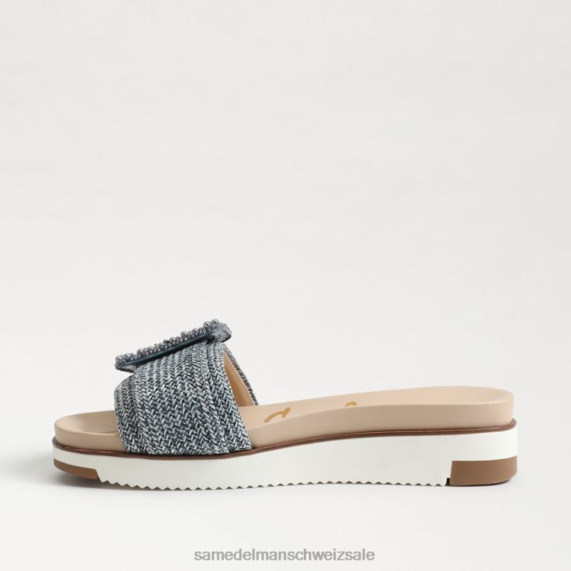 CH Sam Edelman Frauen Ariane-Perlen-Slide-Sandale neublau gewaschen X2J86700 Schuhwerk