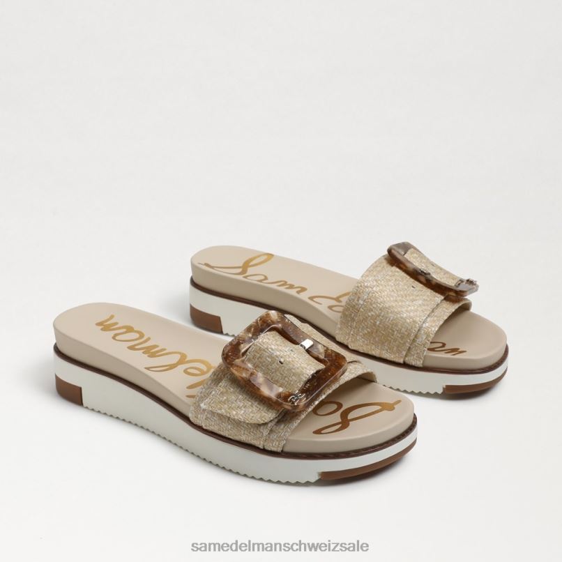 CH Sam Edelman Frauen Ariane Slide-Sandale Eierschale gewebt X2J86179 Schuhwerk
