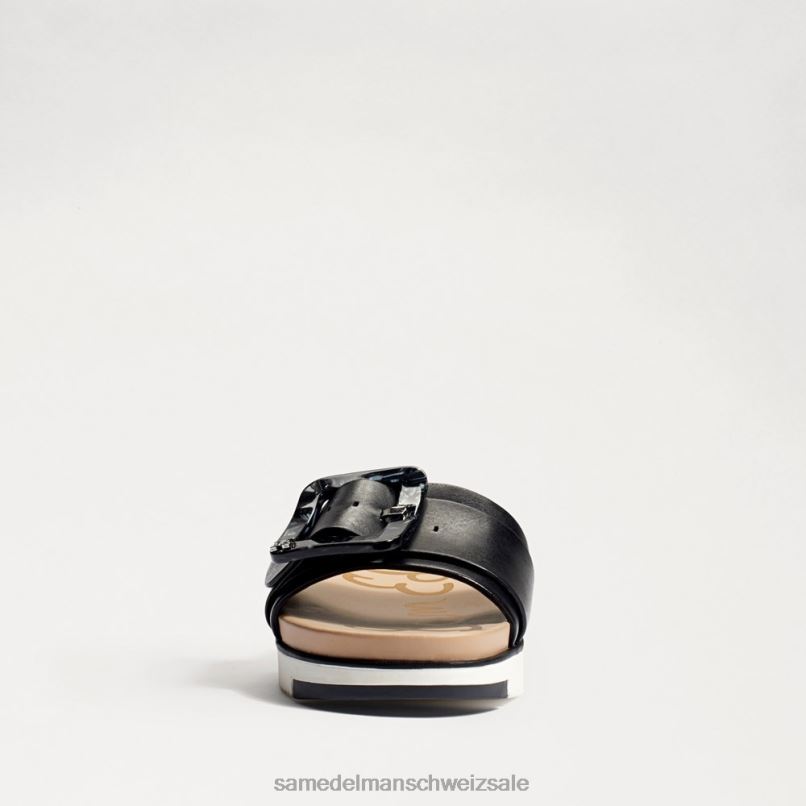 CH Sam Edelman Frauen Ariane Slide-Sandale schwarzes Leder X2J86183 Schuhwerk