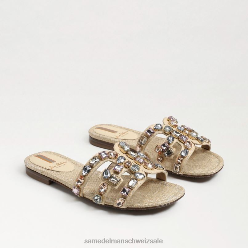 CH Sam Edelman Frauen Bay 16 Slide-Sandale Eierschalenleder X2J86535 Schuhwerk