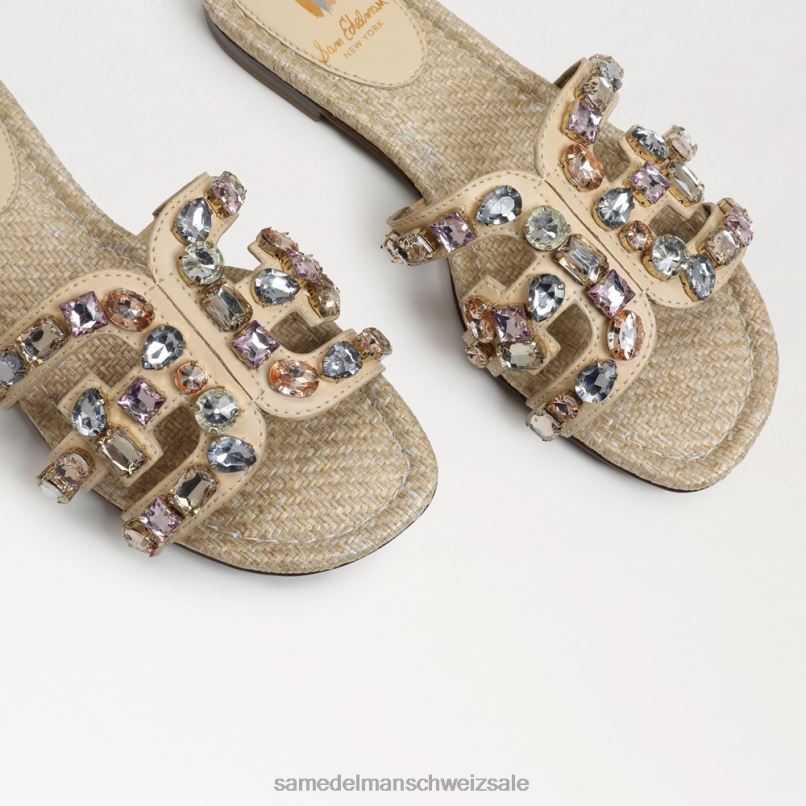CH Sam Edelman Frauen Bay 16 Slide-Sandale Eierschalenleder X2J86535 Schuhwerk