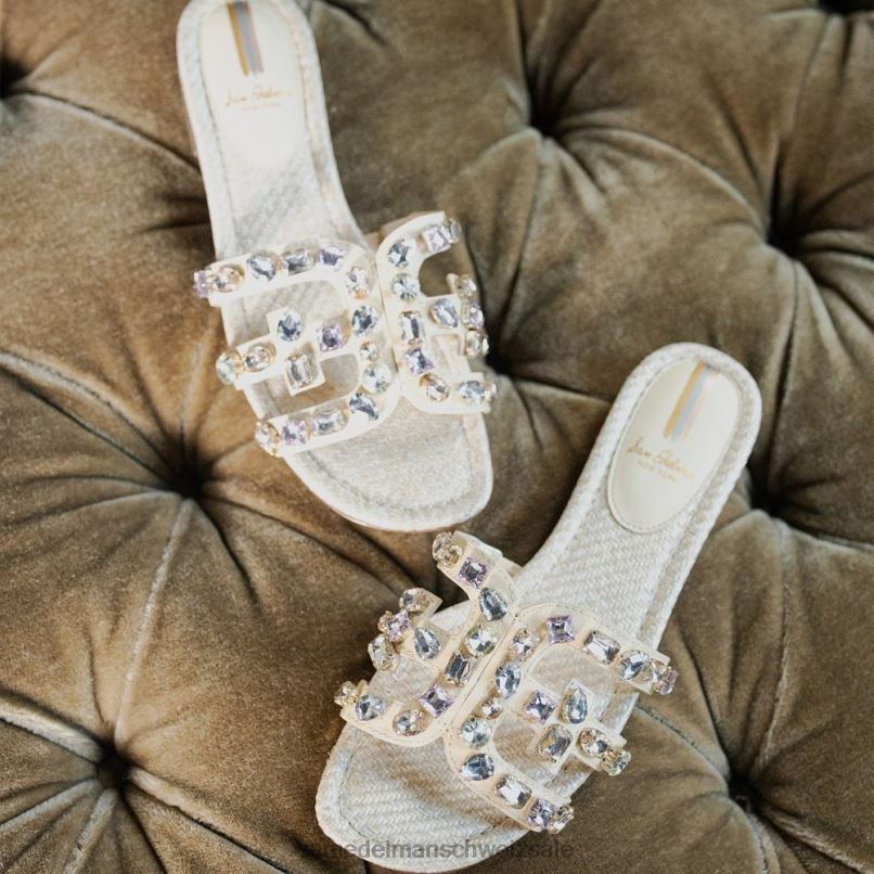 CH Sam Edelman Frauen Bay 16 Slide-Sandale Eierschalenleder X2J86535 Schuhwerk